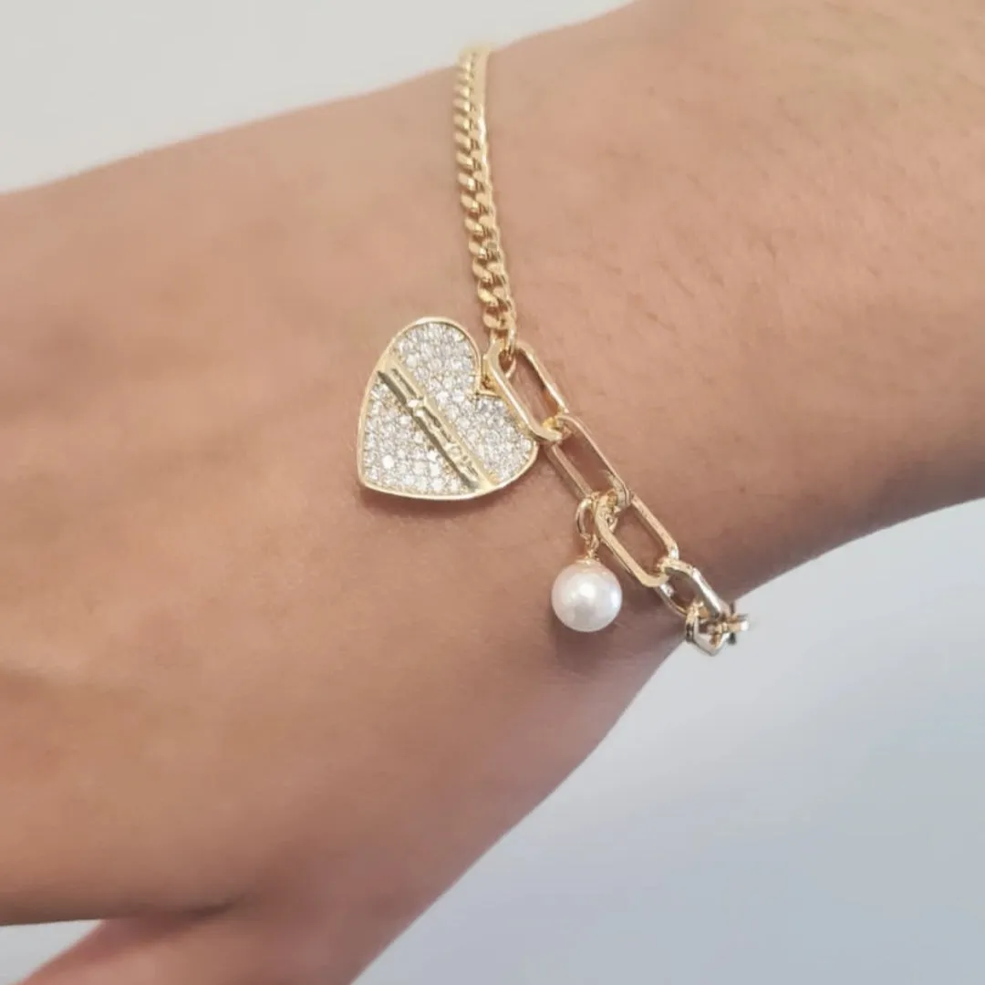 14k Gold Filled Heart Bracelet