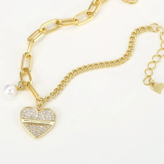 14k Gold Filled Heart Bracelet