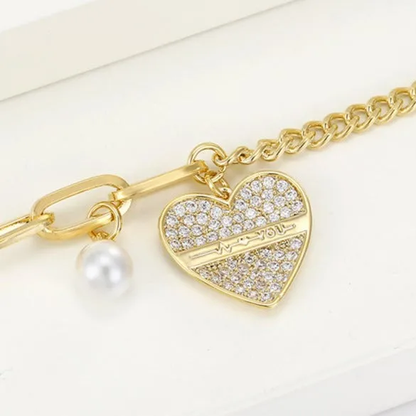 14k Gold Filled Heart Bracelet