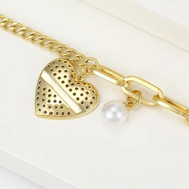 14k Gold Filled Heart Bracelet