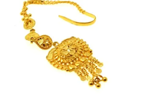 22k Tikka Solid Gold Elegant Tikka Head Accessories T40