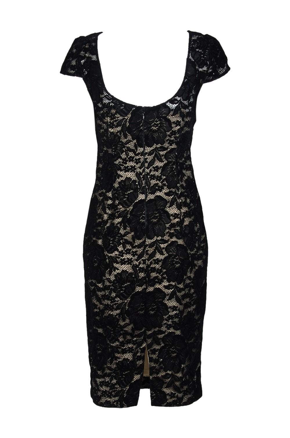 Adrianna Papell - AP1E204098 Floral Lace Cap Sleeve Sheath Dress