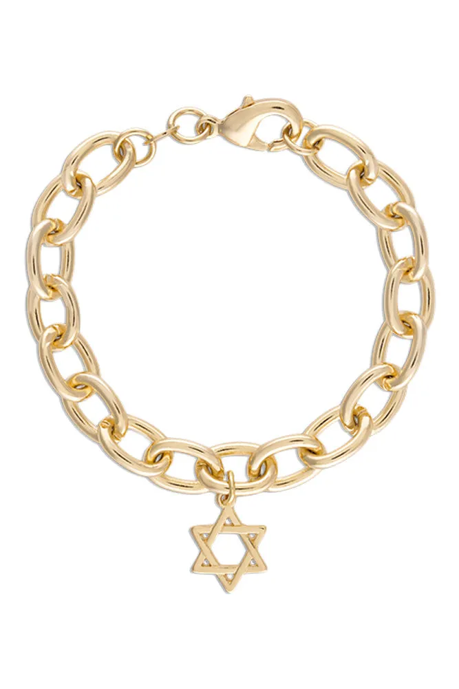 Alexa Leigh Paloma Star of David Bracelet in Yellow Gold