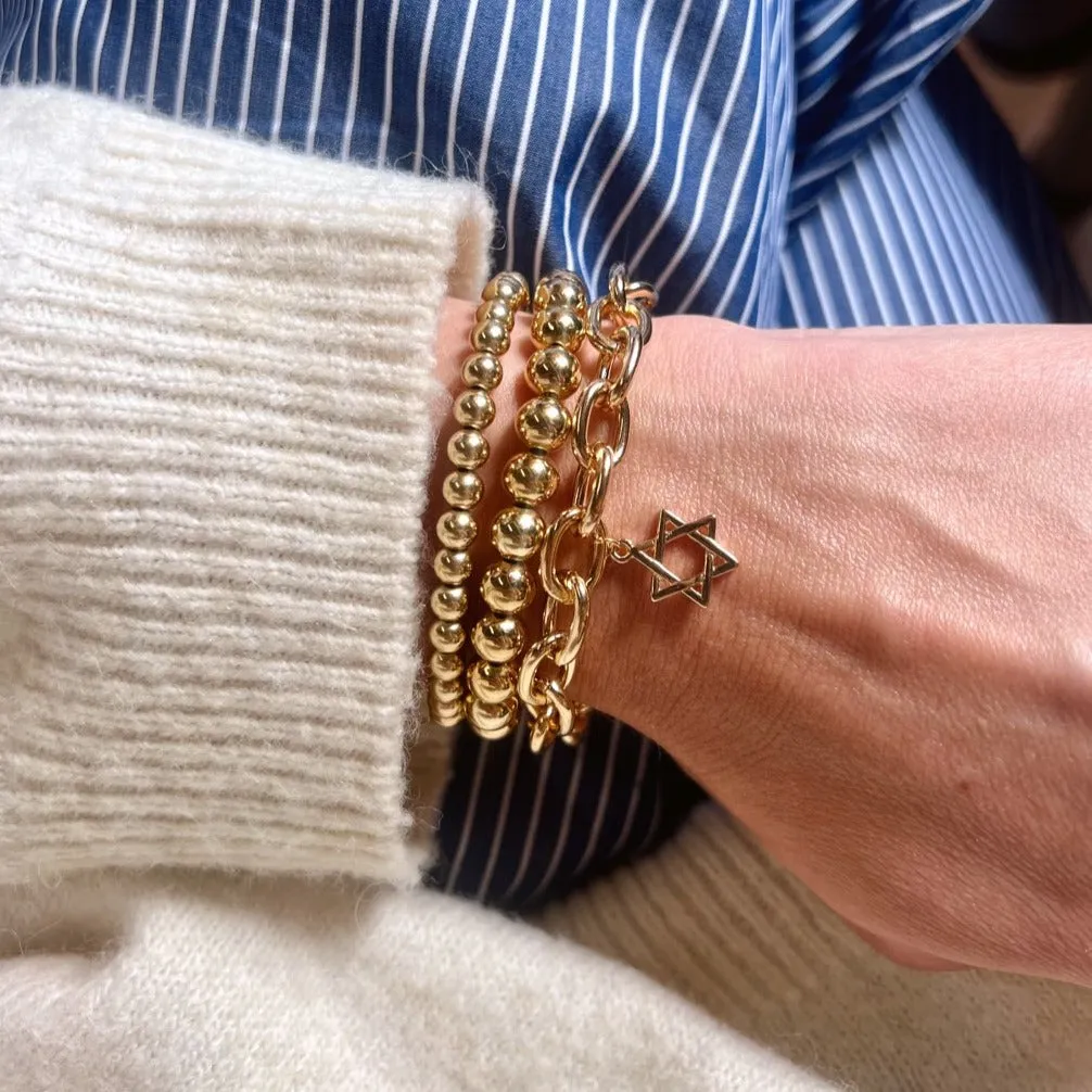 Alexa Leigh Paloma Star of David Bracelet in Yellow Gold