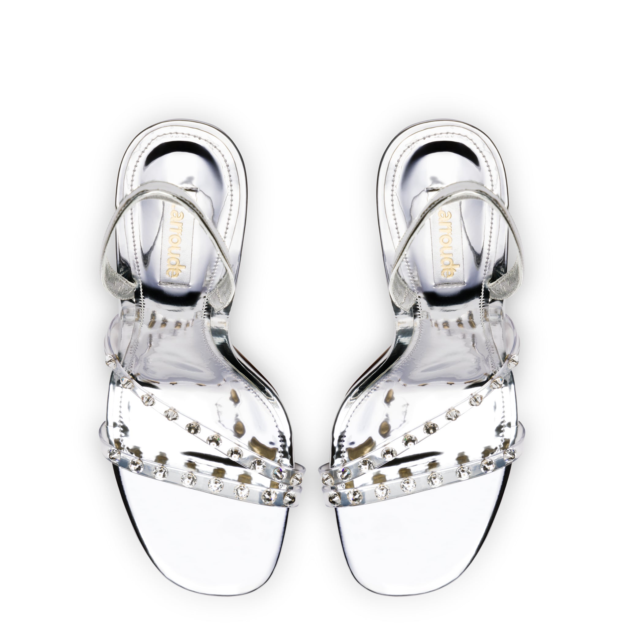 Annie Sandal in Silver Specchio with Swarovski Crystals