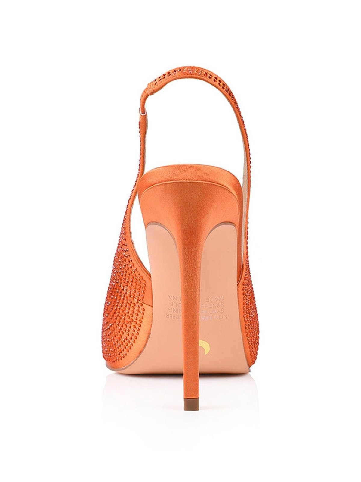 Anthony Stiletto Heels - Orange Satin/Jewels