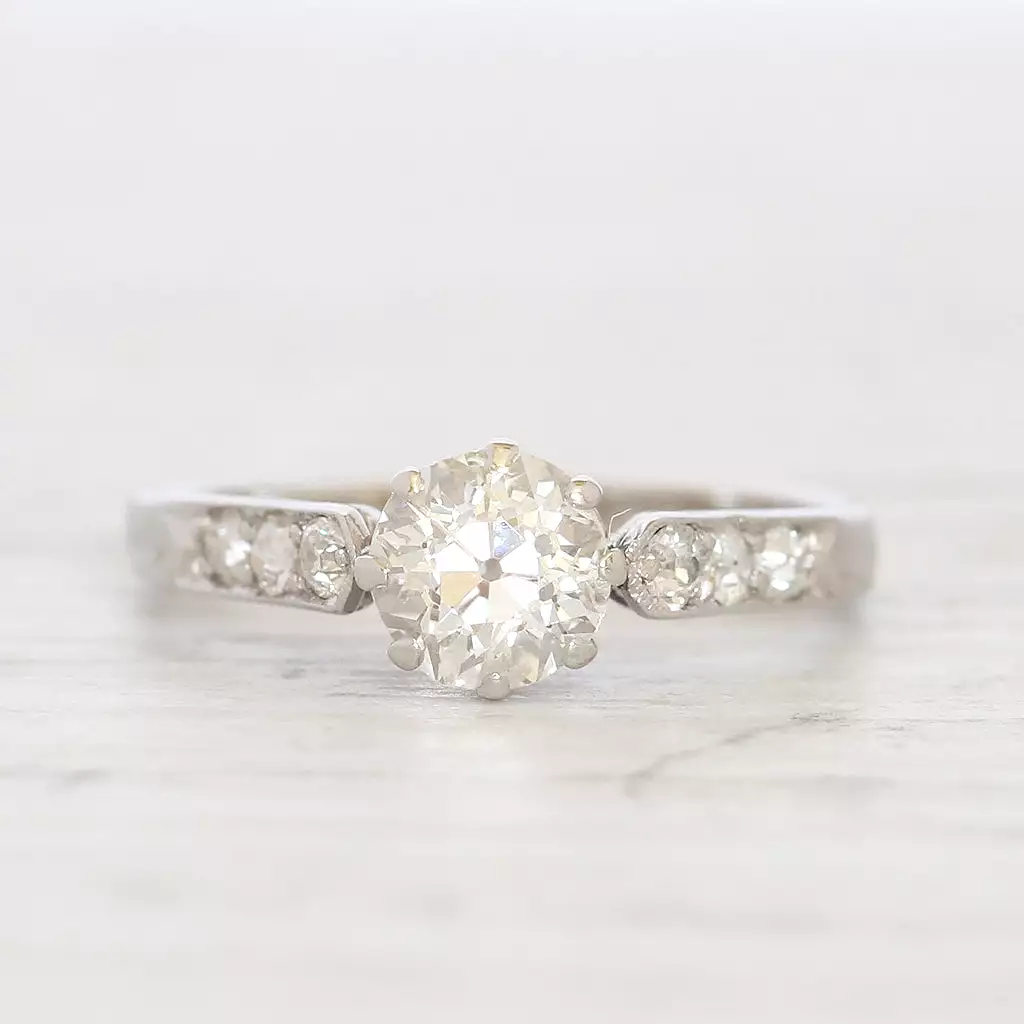 Art Deco 0.65 Carat Old European Cut Diamond Solitaire