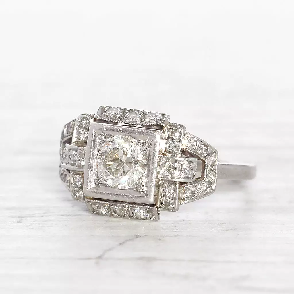 Art Deco 0.75 Carat Old European Cut Diamond Cluster