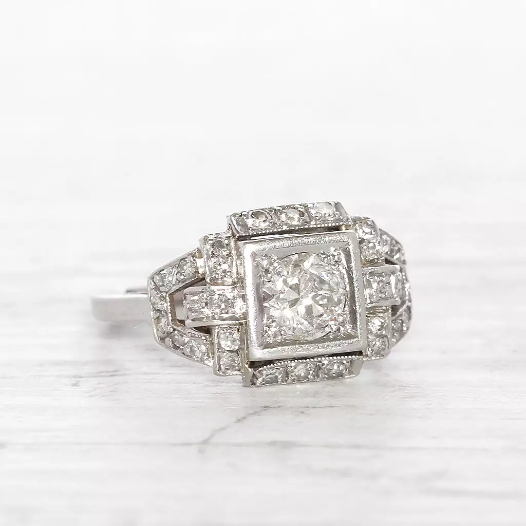 Art Deco 0.75 Carat Old European Cut Diamond Cluster