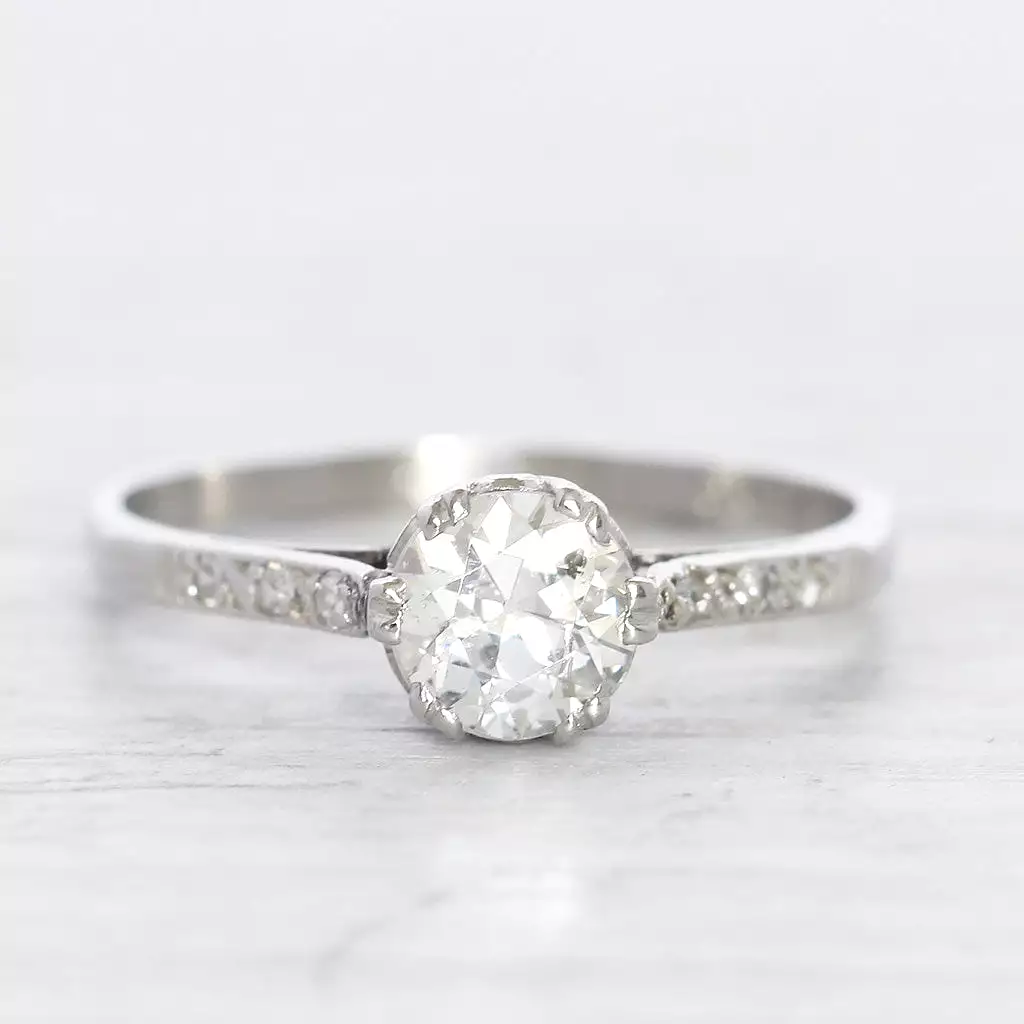 Art Deco 0.75 Carat Old European Cut Diamond Solitaire