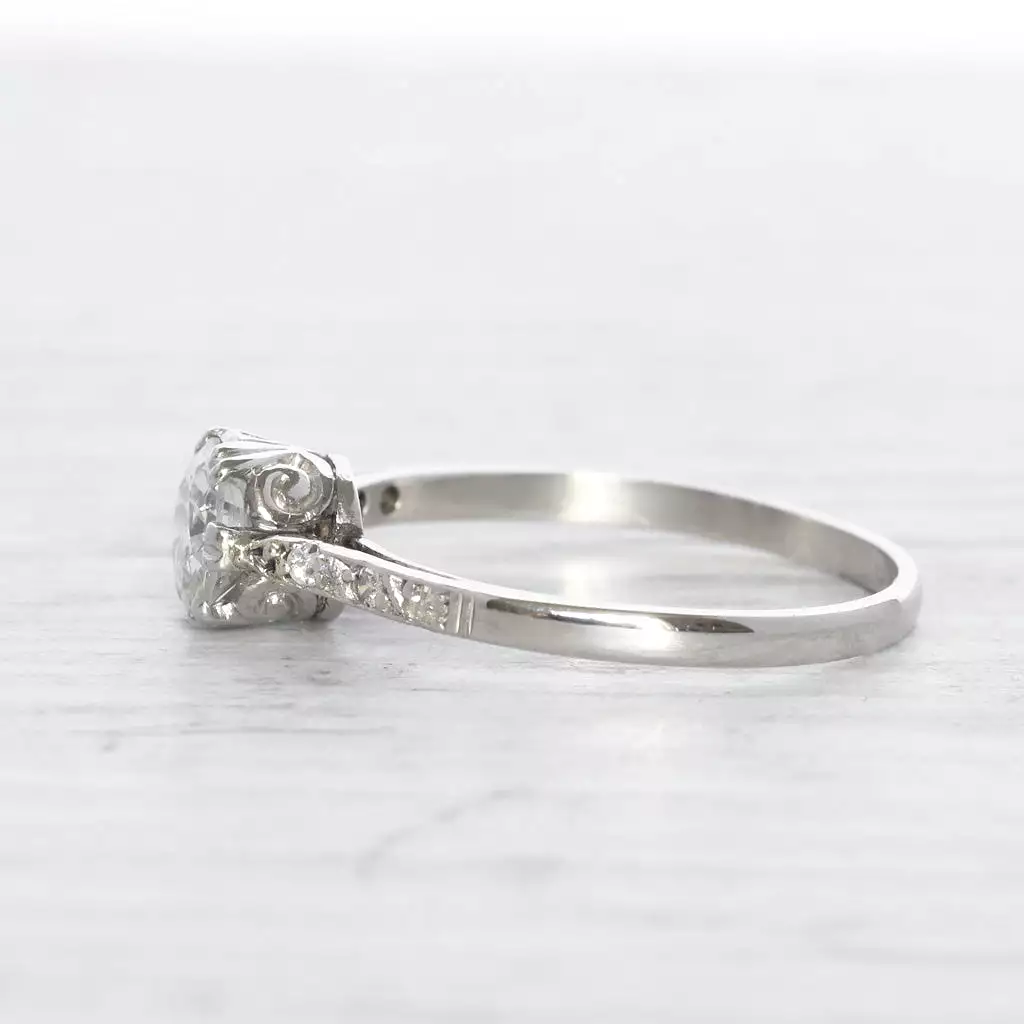 Art Deco 0.75 Carat Old European Cut Diamond Solitaire