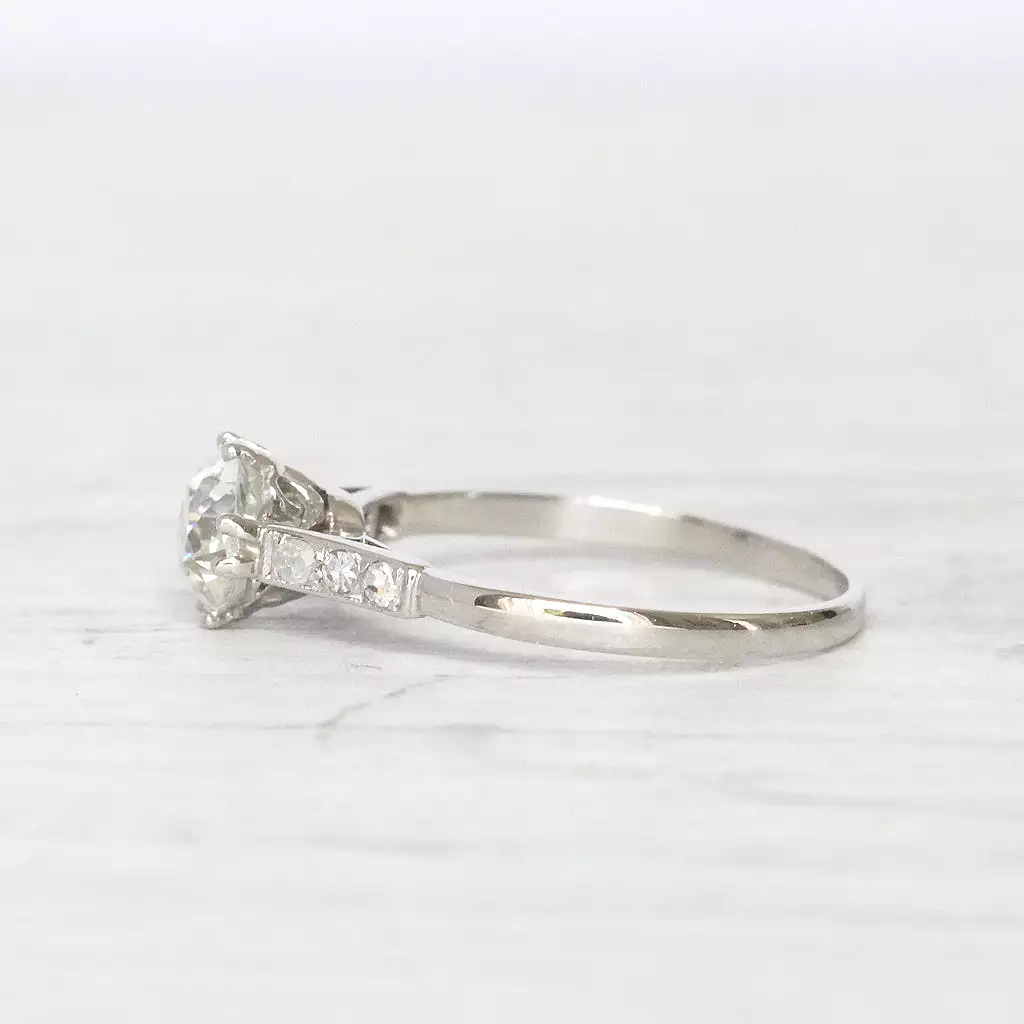 Art Deco 0.80 Carat Old European Cut Diamond Solitaire