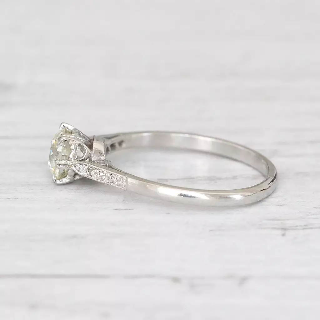 Art Deco 1 Carat Old European Cut Diamond Solitaire