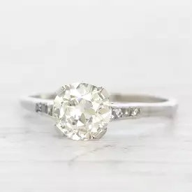 Art Deco 1.23 Carat Old European Cut Diamond Solitaire