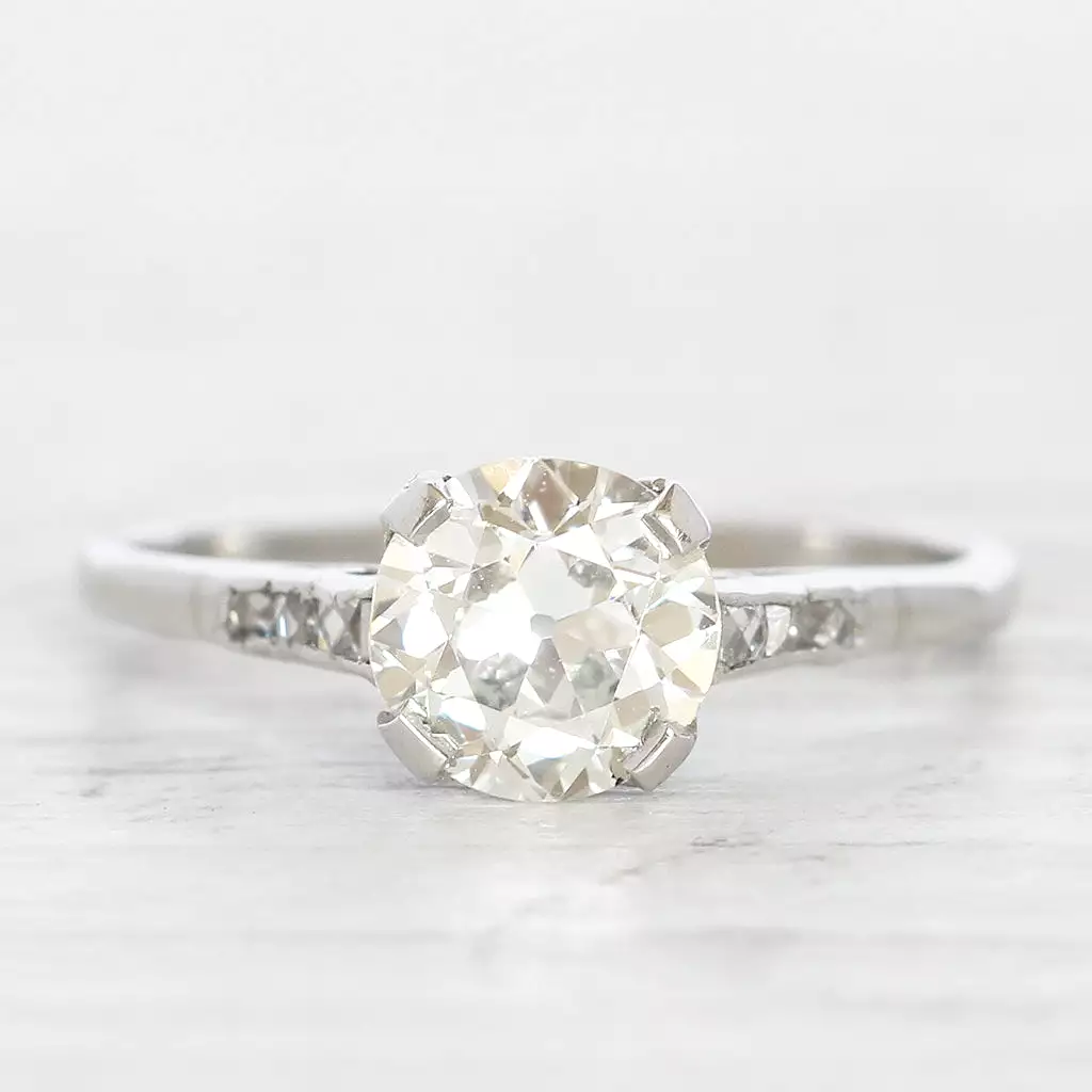 Art Deco 1.23 Carat Old European Cut Diamond Solitaire