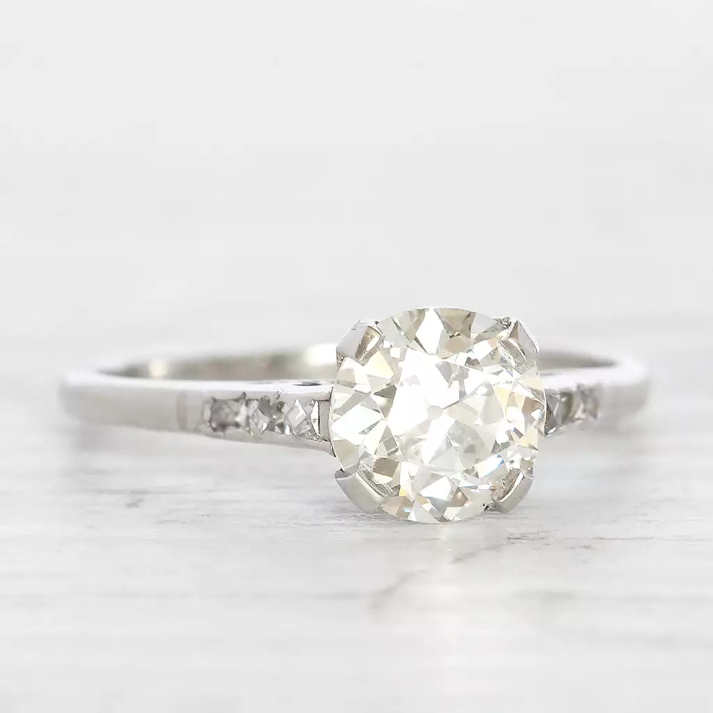 Art Deco 1.23 Carat Old European Cut Diamond Solitaire