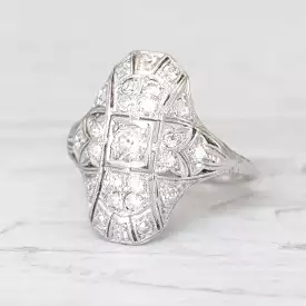 Art Deco Old European Cut Diamond Bombé Cluster