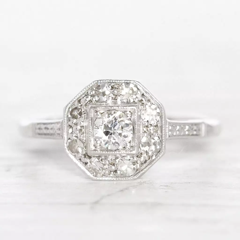 Art Deco Style 0.36 Carat Old European Cut Diamond Cluster