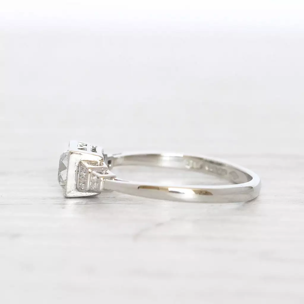 Art Deco Style 0.61 Carat Old European Cut Diamond Solitaire