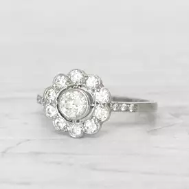 Art Deco Style 0.80 Carat Diamond Daisy Cluster