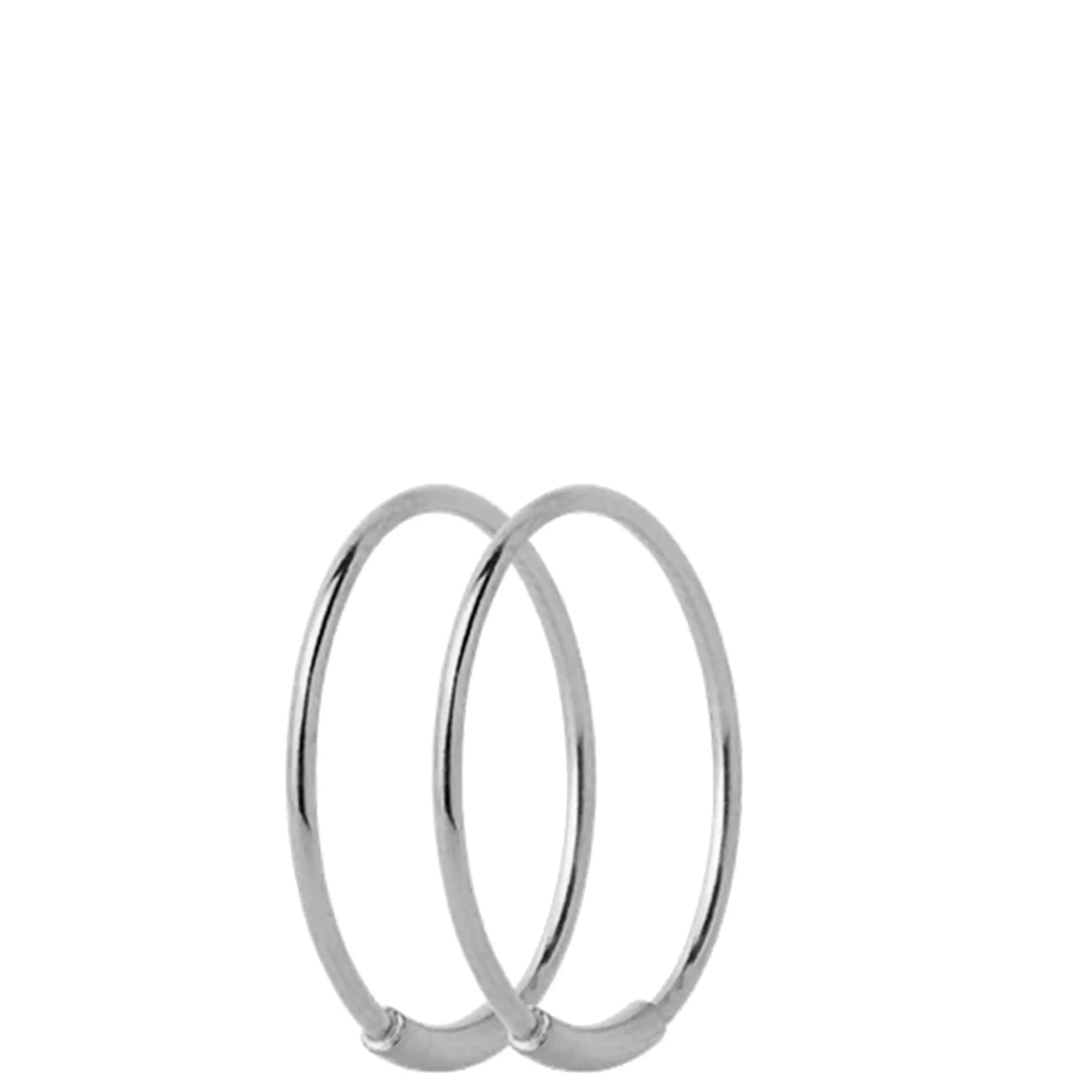 Basic Hoop 19, Silver (pair)