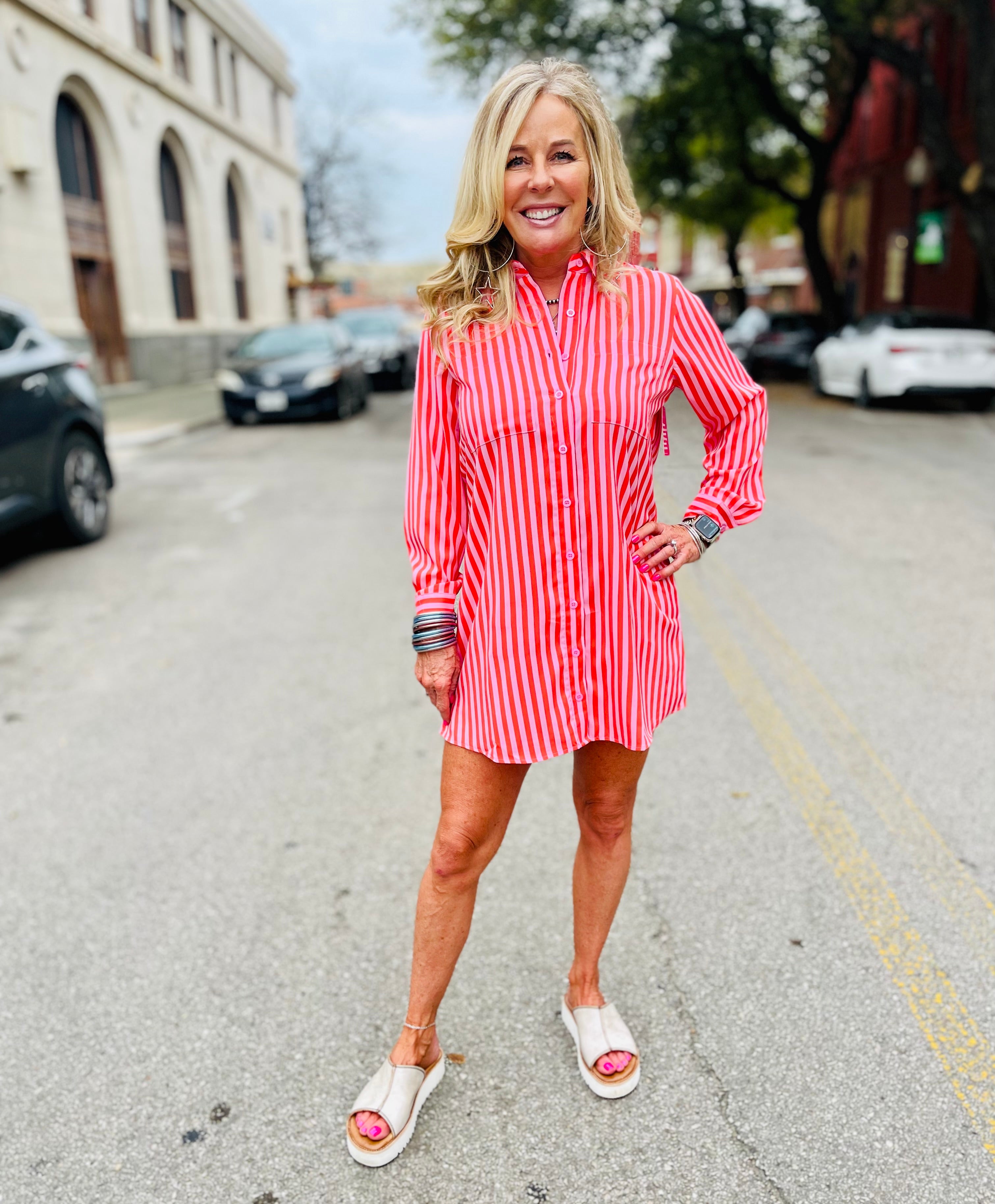 Beau Shirt Dress in Sun Glow