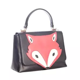 Black Fox Detail Shoulder Hand Bag