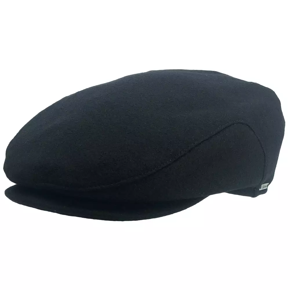 Black Soft Wool Driving Cap with Ear Flaps