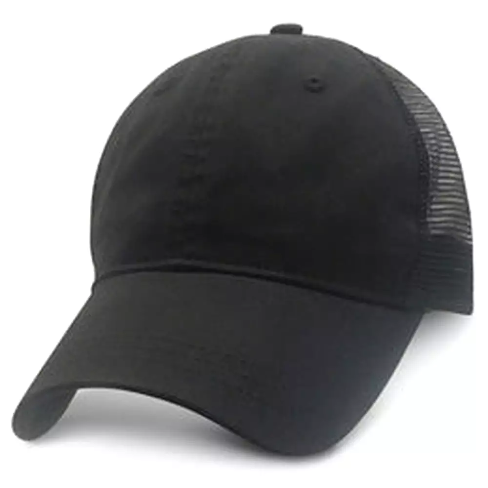 Black Washed Mesh - Unstructured Baseball Cap