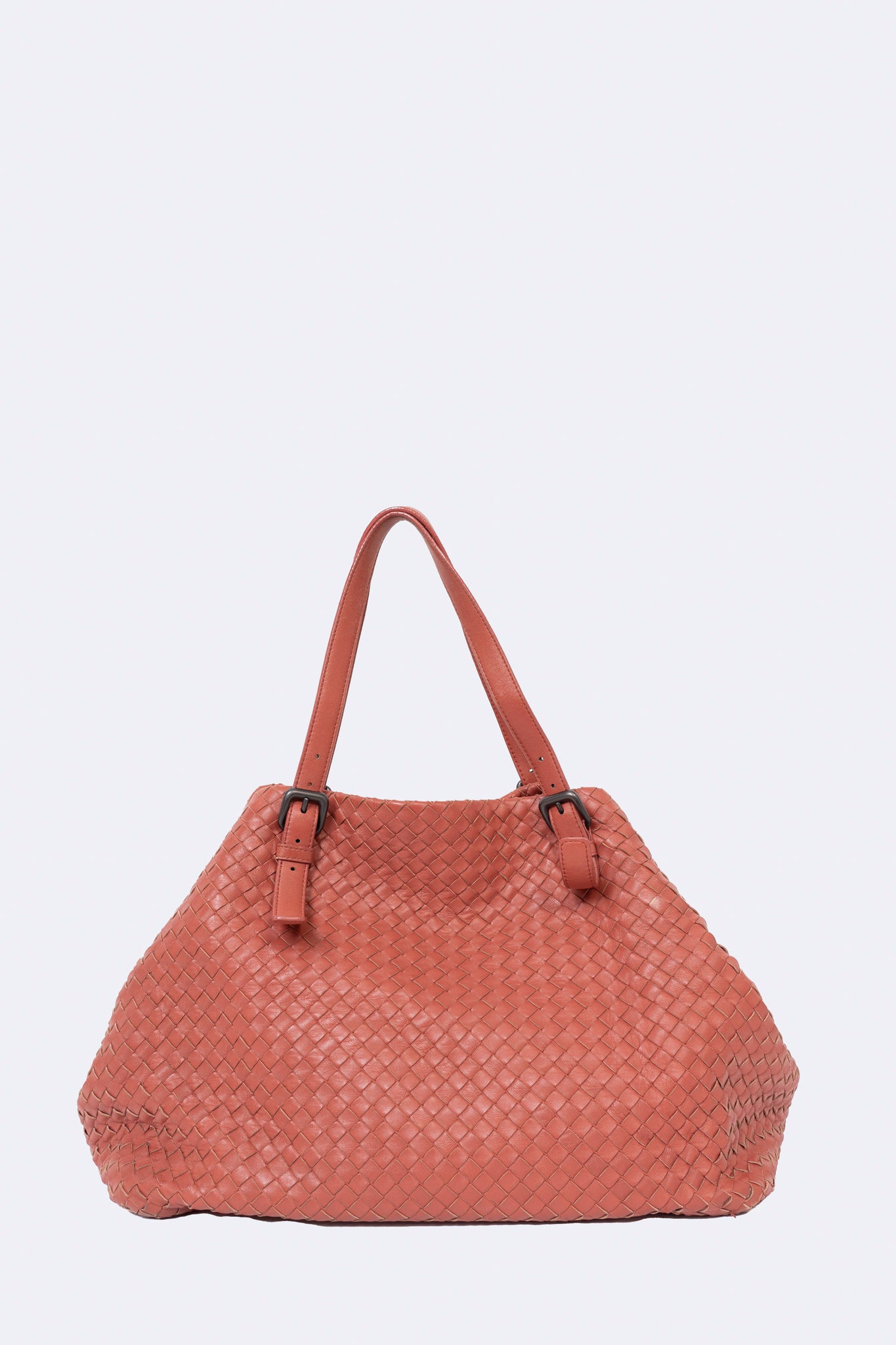 Bottega Veneta Rusty Red Nappa Leather 'Intrecciato' Tote