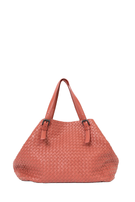 Bottega Veneta Rusty Red Nappa Leather 'Intrecciato' Tote