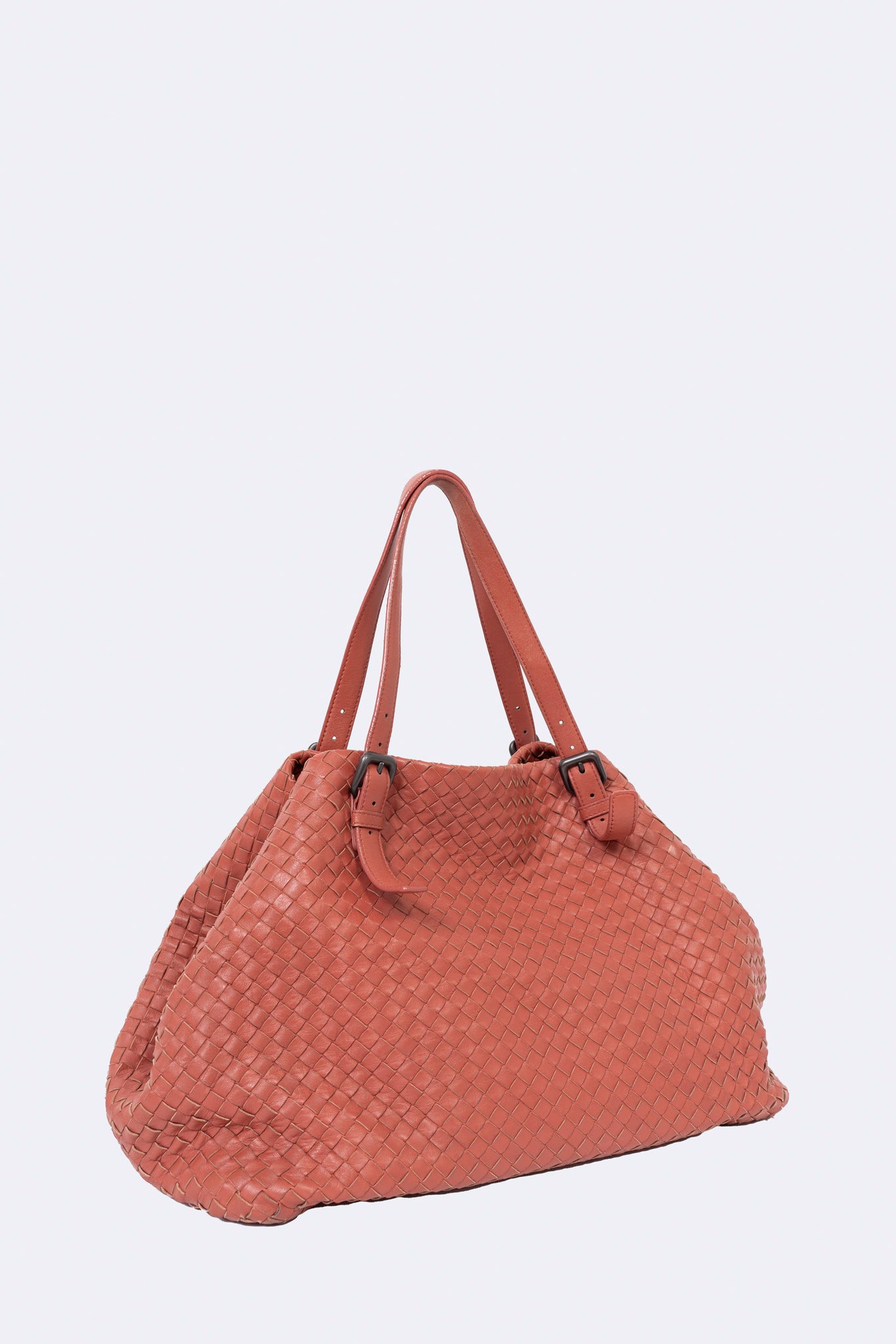 Bottega Veneta Rusty Red Nappa Leather 'Intrecciato' Tote