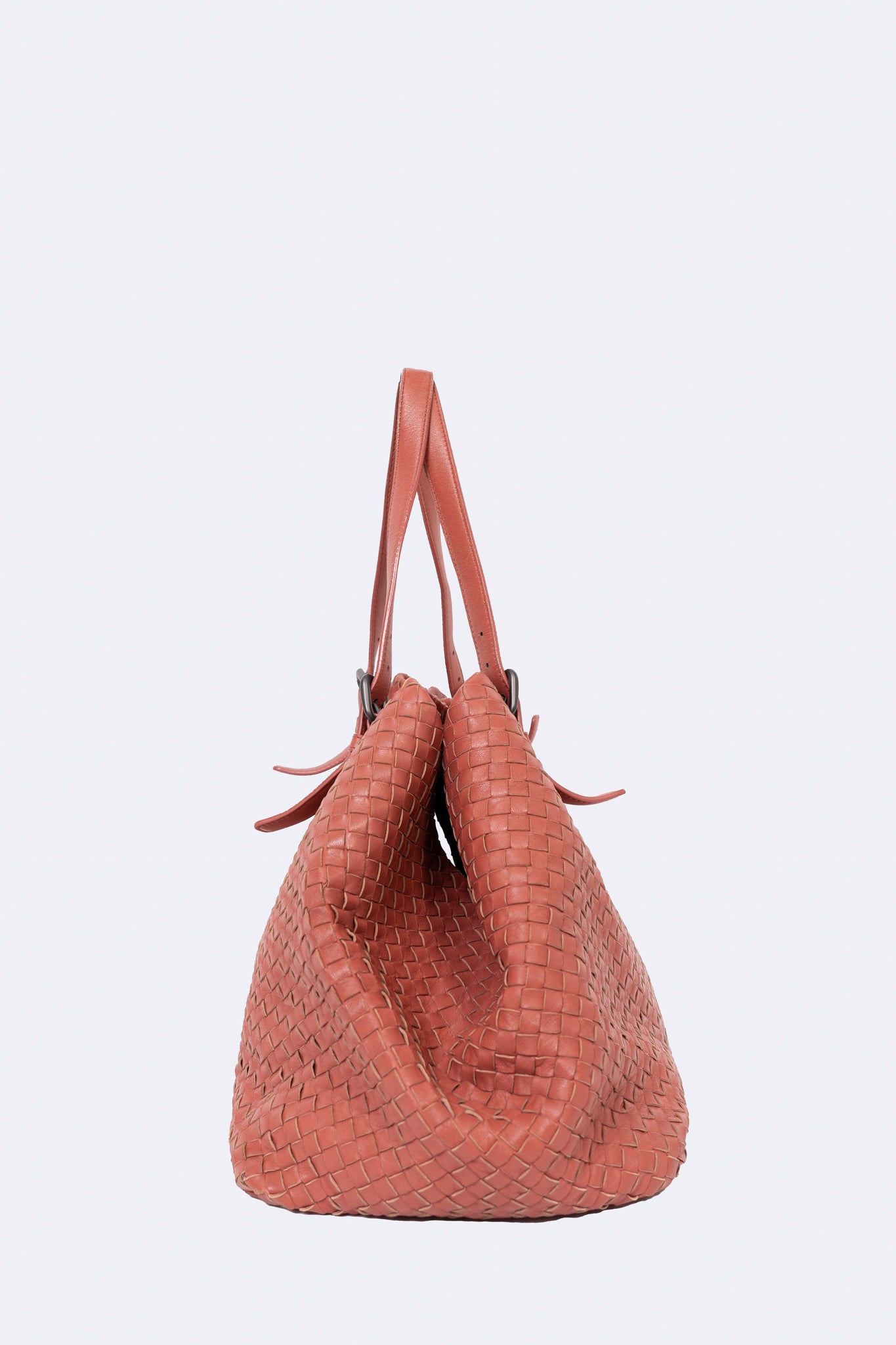 Bottega Veneta Rusty Red Nappa Leather 'Intrecciato' Tote