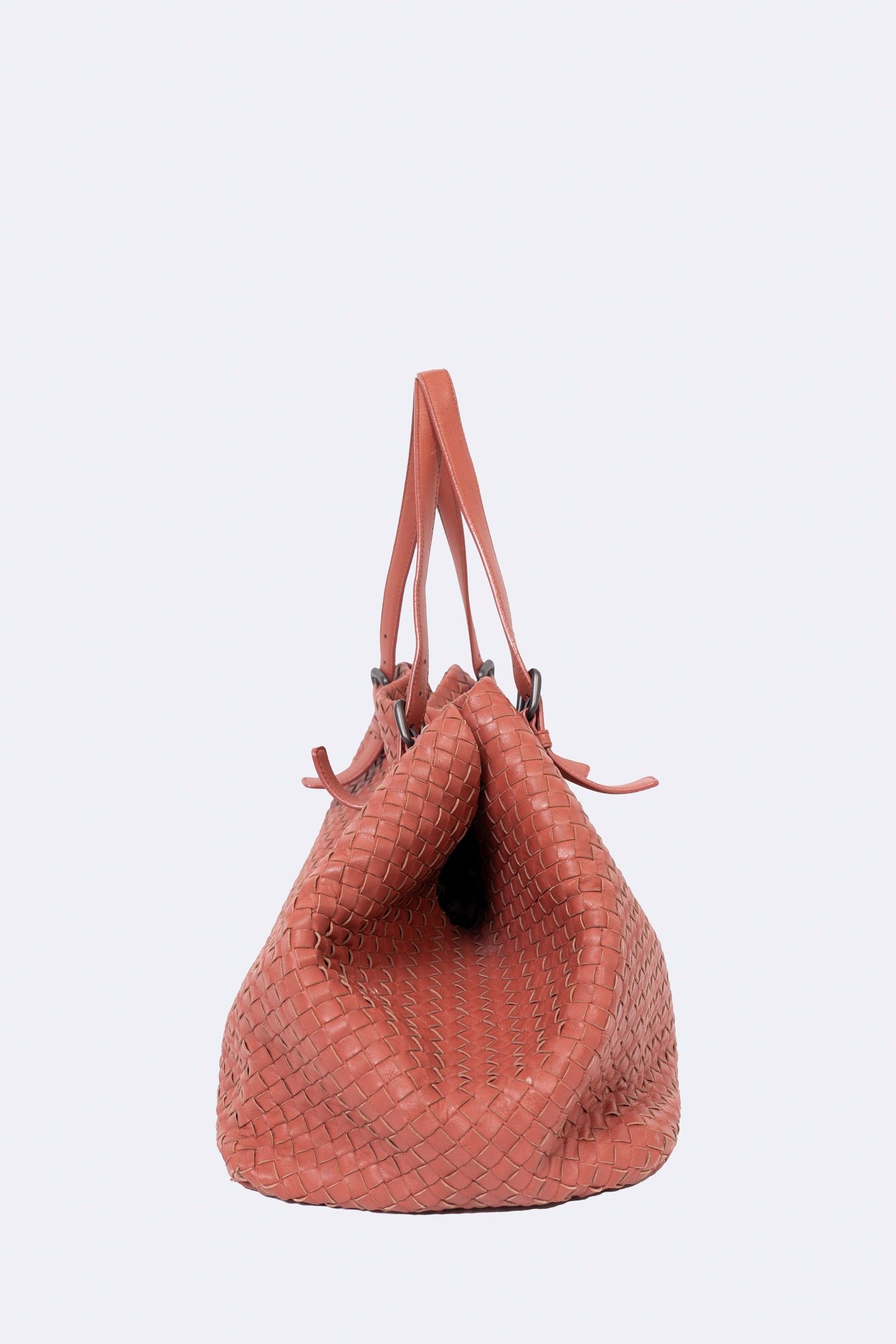 Bottega Veneta Rusty Red Nappa Leather 'Intrecciato' Tote