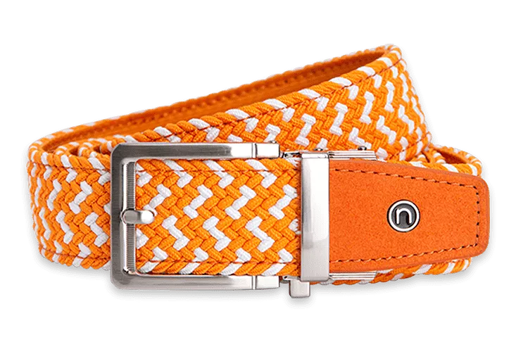 Braided Orange & White, a 3/8 Strap, Golf Belt