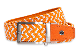 Braided Orange & White, a 3/8 Strap, Golf Belt