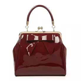 Burgundy Retro Patent Handbag