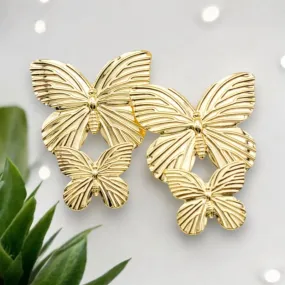 Butterflies gold- filled studs earrings