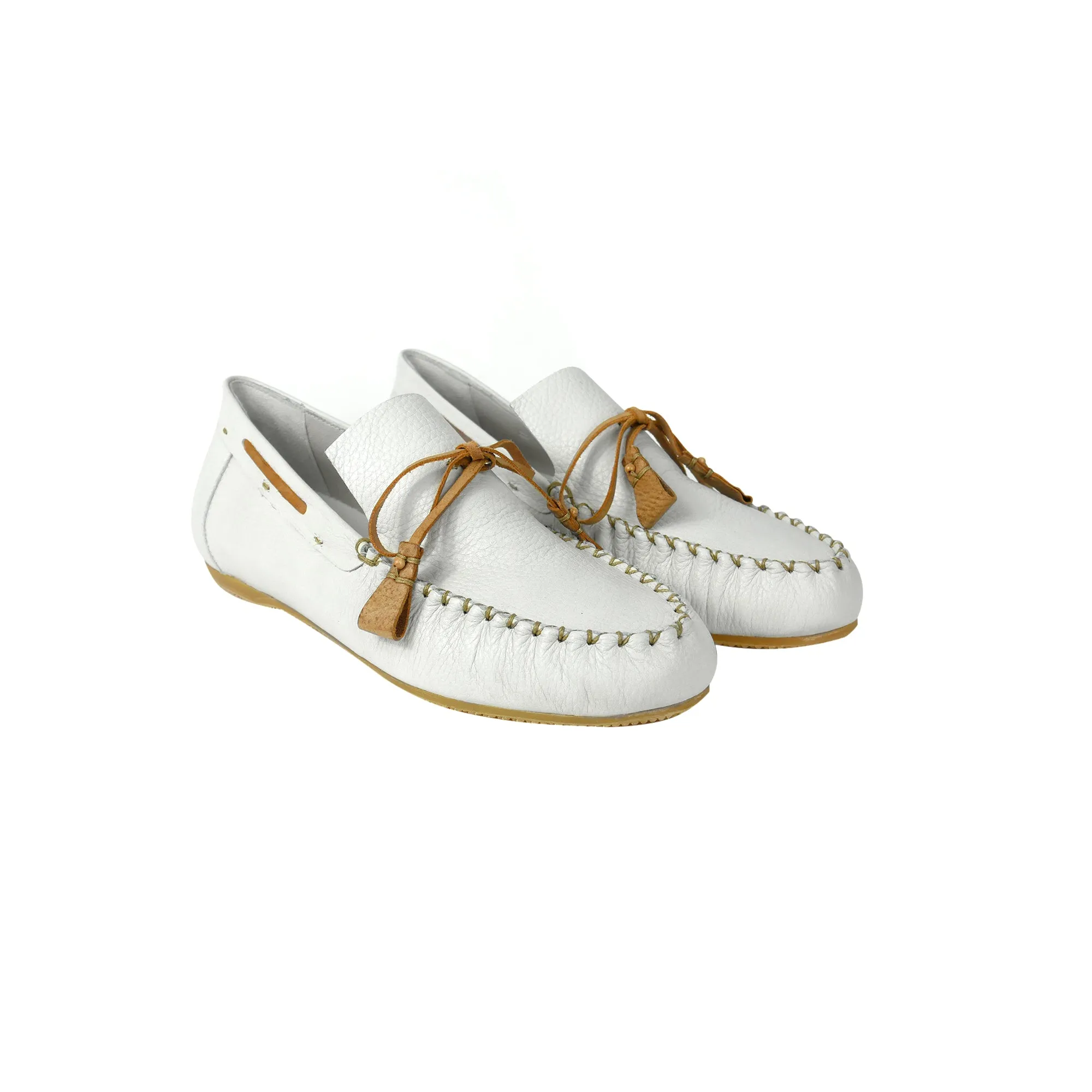 Car Shoe Fiocco Cervo White