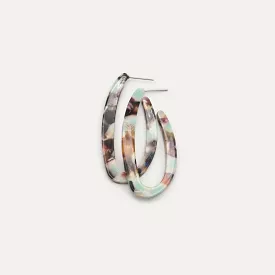 Caracol Oval Resin Earrings - 2555