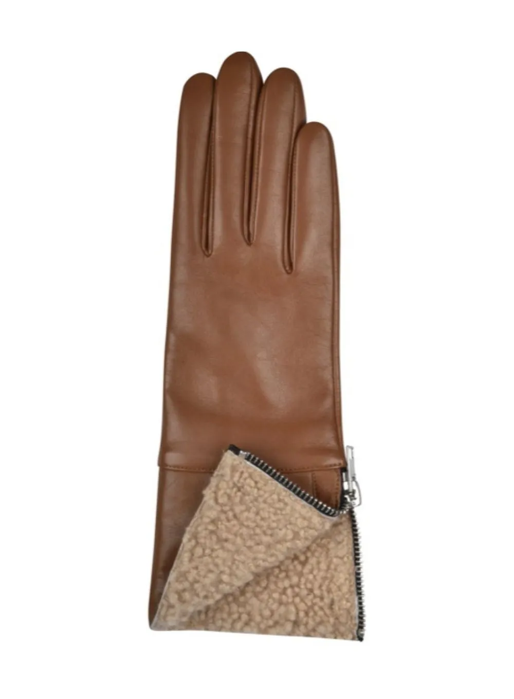 CAROLINA AMATO | Touch Tech Leather Gloves With Shearling Cuffs