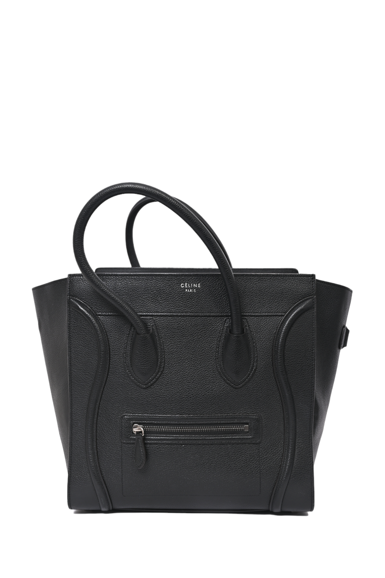 Celine Black Grained Leather Mini Luggage Tote