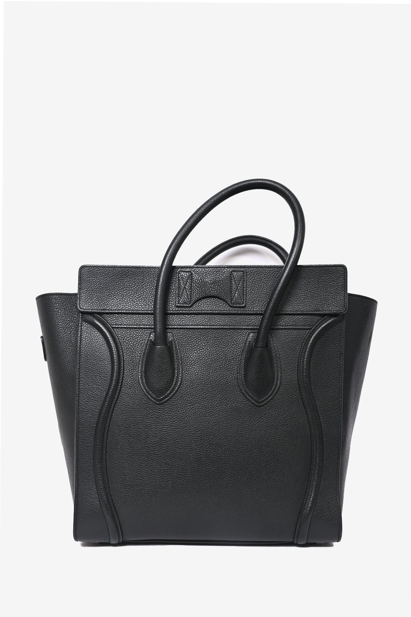 Celine Black Grained Leather Mini Luggage Tote