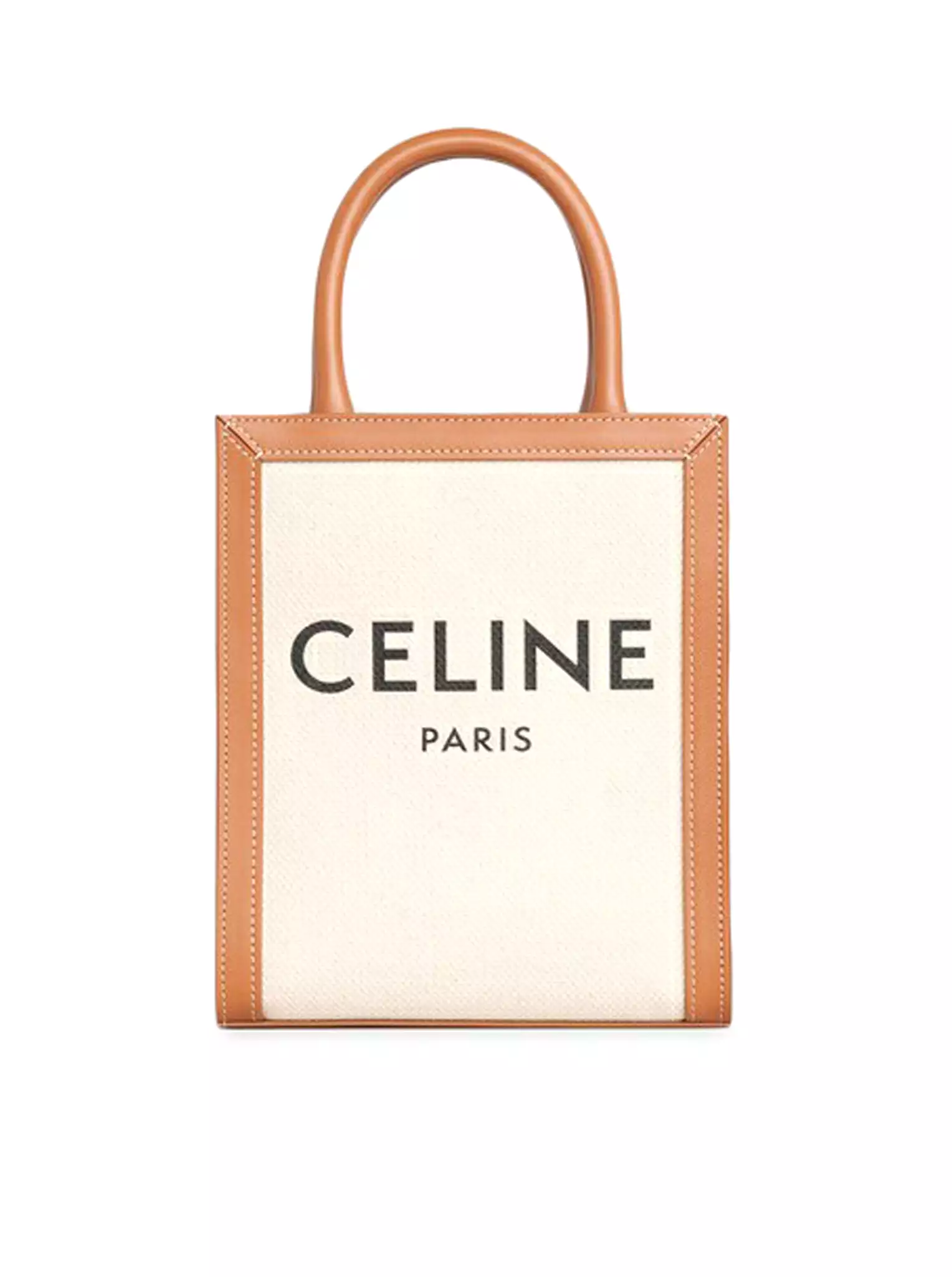 CELINE VERTICAL MINI CABAS BAG IN CELINE PRINT CANVAS & CALFSKIN