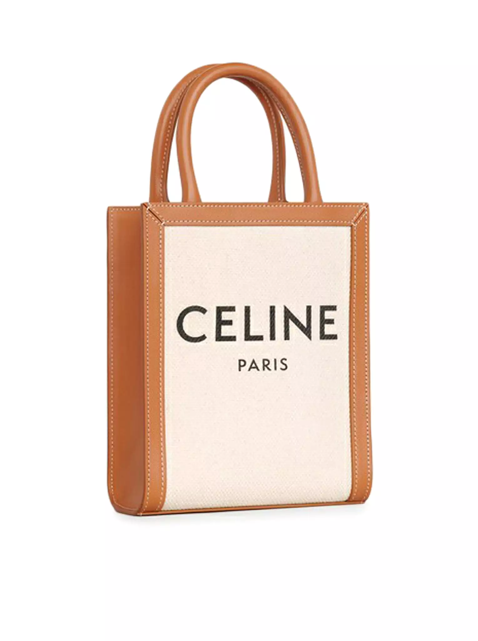 CELINE VERTICAL MINI CABAS BAG IN CELINE PRINT CANVAS & CALFSKIN