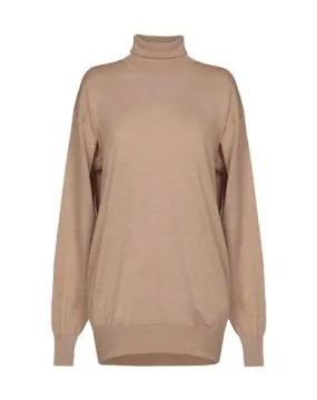 Celine Women Turtleneck Khaki L INT