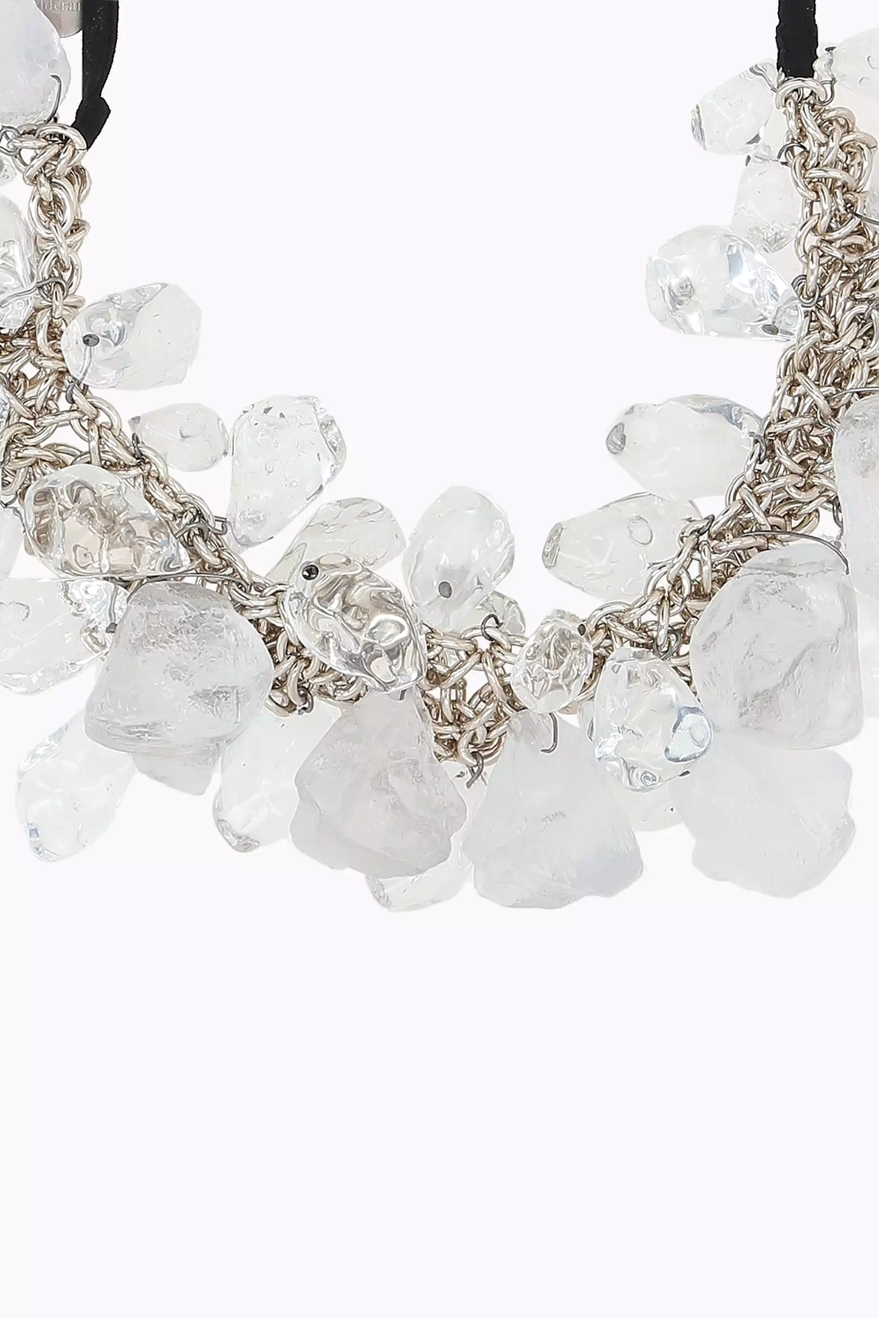 chain necklace with resin crystals