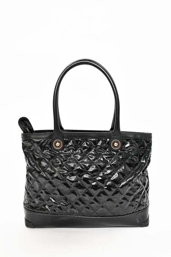 Chanel Black Quilted Patent Leather 31 Rue Cambon Tote Bag