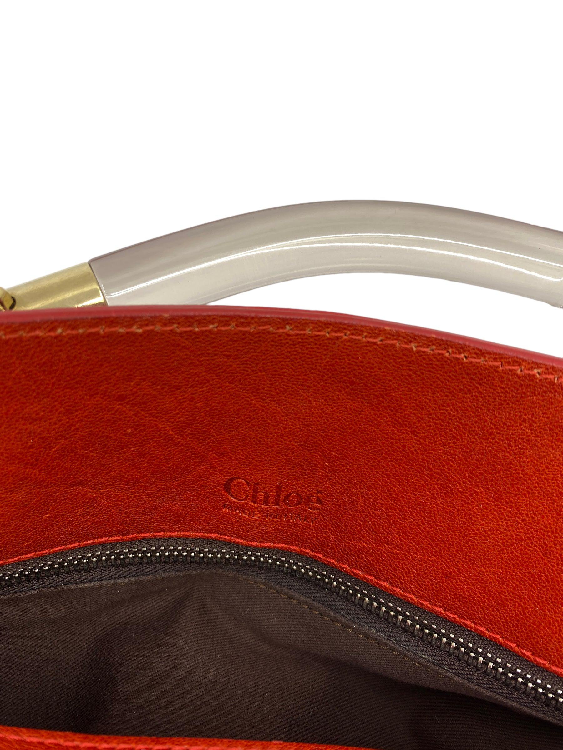 Chloe Red Leather Saskia Bag