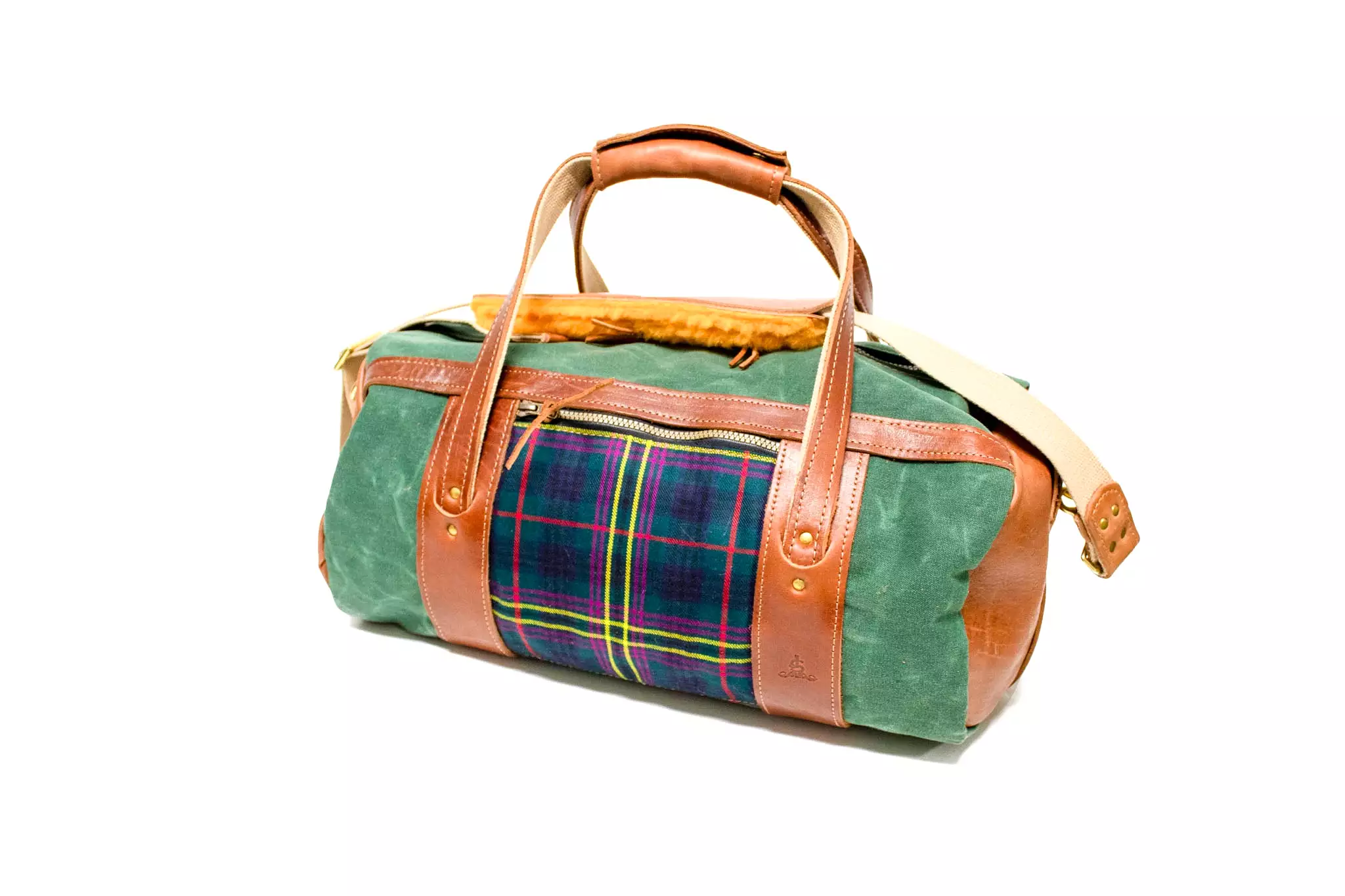 Club Duffel Bag- Kennedy Modern with Natural Leather